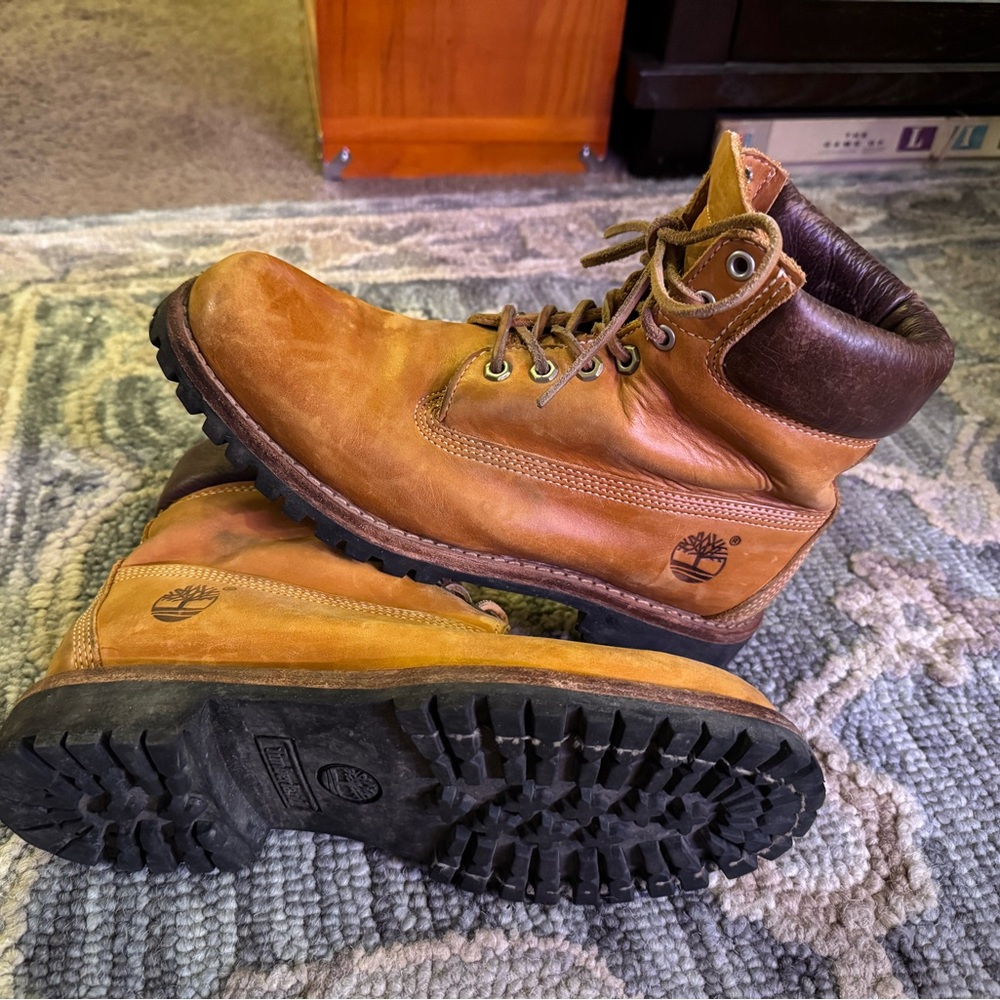 Timberland Men's Tan and Brown Leather Boots